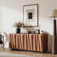 Buffet 60 po Mid-Century avec portes 3D, armoire de rangement pour cuisine avec 4 portes et 2 tablettes, meuble télé pour salon, chambre à coucher