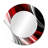 Sikai Red Black Infinite Ripples I - Waves Unique Mirror, Modern Large Round Wall Mirror, Printed Metal Art-1975244837