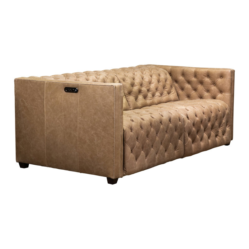 Zen Power Sofa in Linden Chcoolate, Collins Celadon
