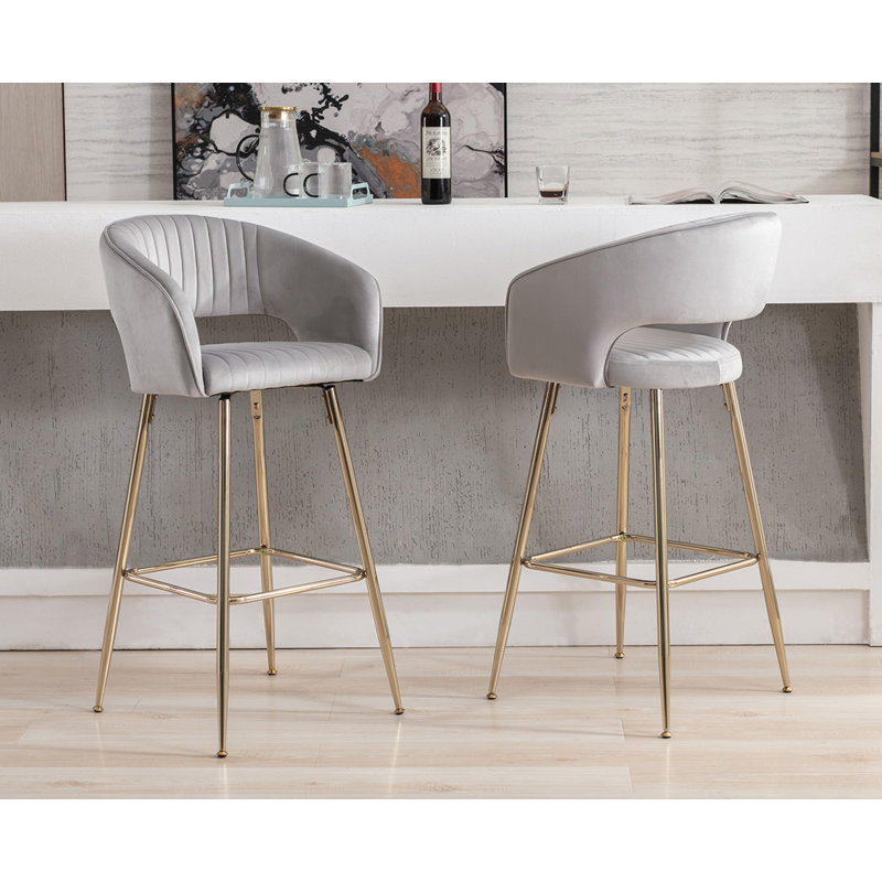 Tabourets de bar 28,75 po Alaki, Gris
