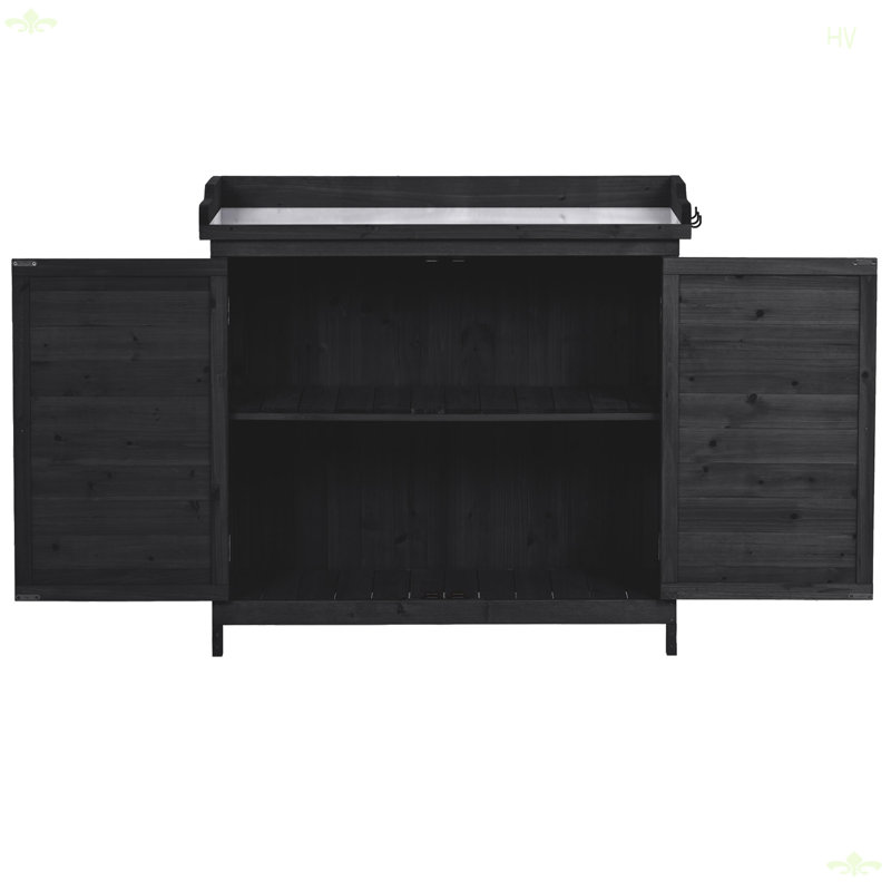 Table de rempotage d'extérieur, abri de jardin avec armoire de rangement
