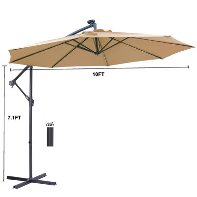 Parasol d'extérieur à DEL 10 pi