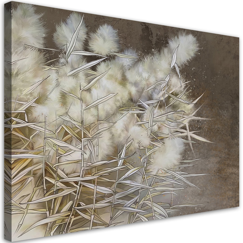 Boho Pampas Grass - Wrapped Canvas Print, 80cm H x 120cm W
