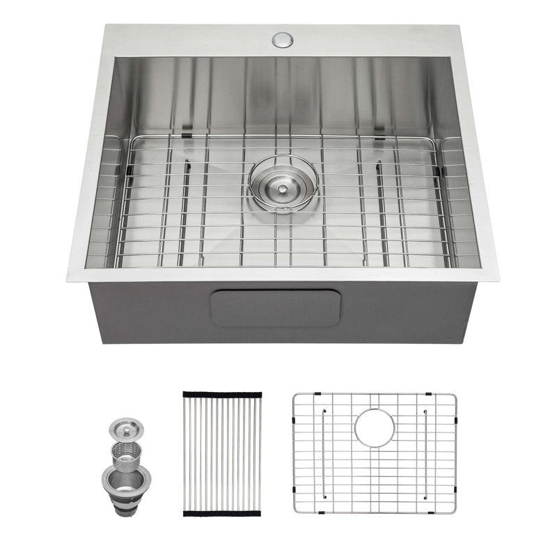 Évier de cuisine 25 po x 22 po x 12 po en acier inoxydable