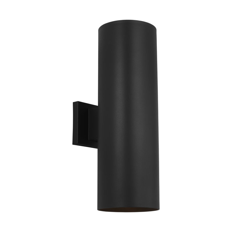 Outdoor Cylinders Two Light Wall Lantern, 18" H x 6" W x 7.75" D