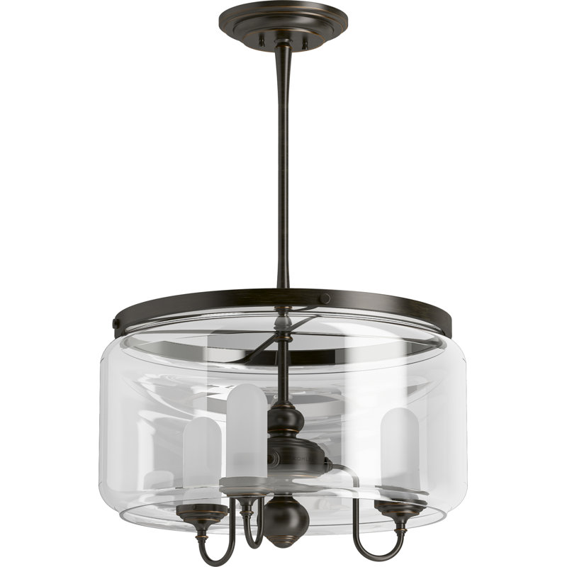 Artifacts® 3 - Light Lantern Drum Chandelier, Oil Rubbed Bronze