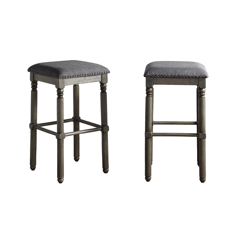 Ensemble de 2 tabourets de bar en bois Arnhem, gris