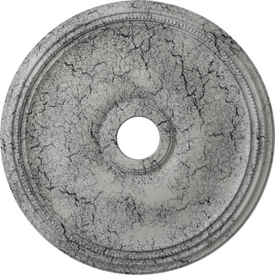 Endurathane Theia Ceiling Medallion, 24"OD x 3 5/8"ID x 1 3/4"P (Fits Canopies up to 6 3/4"), Hand-Painted Ultra Pure White Crackle Finish