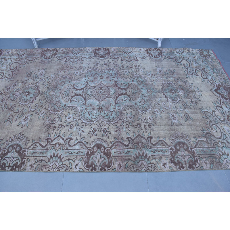 Grand tapis turc Oushak rétro idéal pour les espaces extérieurs, de salon, de bureau et de chambre à coucher