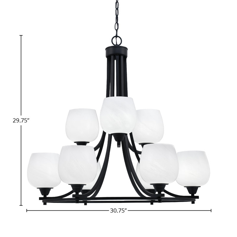 Lustre 9 lumières Paramount, Blanc