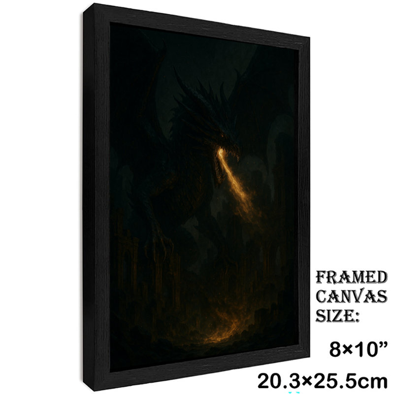 Art encadré noir, fantaisie sombre, cracheur de feu, art rétro, impressions encadrées, H 11 po x l 9 po