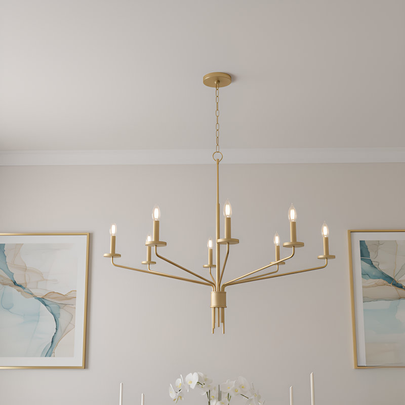 Alexander 8-Light Brushed Gold Chandelier