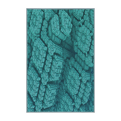 Tapis bleu sarcelle à motif géométrique