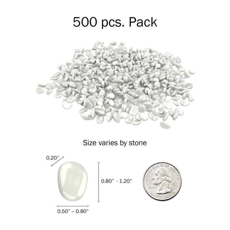 500-Count Glow-in-the-Dark Pebbles - Decorative Glowing Rocks for Flower Beds and Walkways, Blue