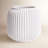Galilee Cannelure White Ribbed Ceramic Cachepot Large-73484267
