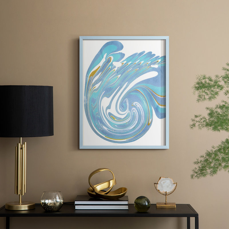 Galaxie III, reproduction encadrée - bois massif, Bleu, H 11 po x l 9 po