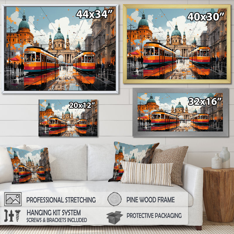 «City Vienna Train Popart I», reproduction d'art sur toile, H 12 po x l 20 po x P 1 po, Toile tendue