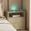 Table de chevet avec station de charge, table de chevet intelligente avec veilleuse, tables de chevet avec armoire de rangement pour la chambre à coucher, bois