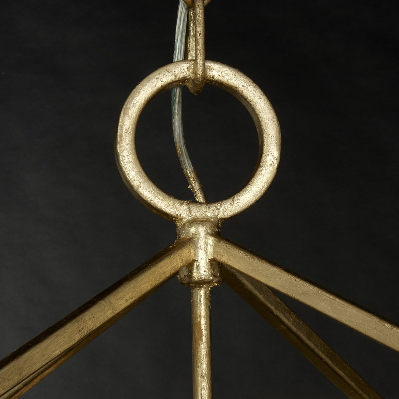 Vegas 4 - Light Lantern Geometric Pendant, Gold Leaf