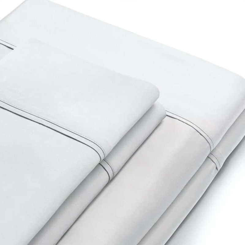 Sleepgram Viscose from Bamboo Bed Sheet Set with 2 Pillowcases, White, Full / Double Sheet Set + 3 Additional Pieces