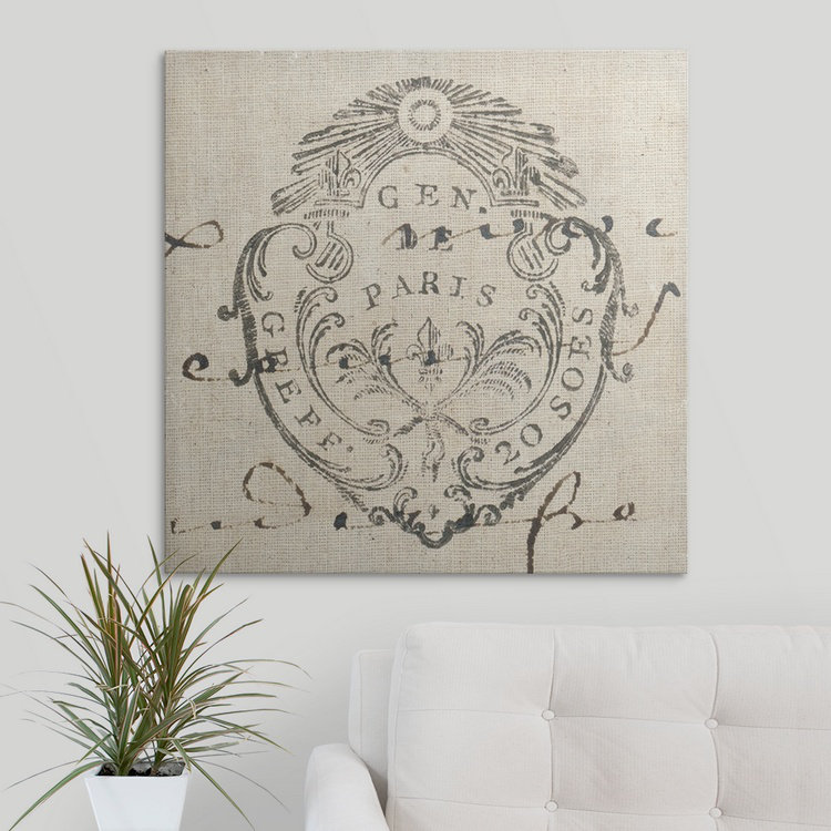 « i », impression Letter Crest, H 35 po x l 35 po x P 1,5 po, Toile
