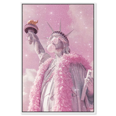 Statue of Style and Pop Canvas Pink Pop Wall Art by Art Remedy