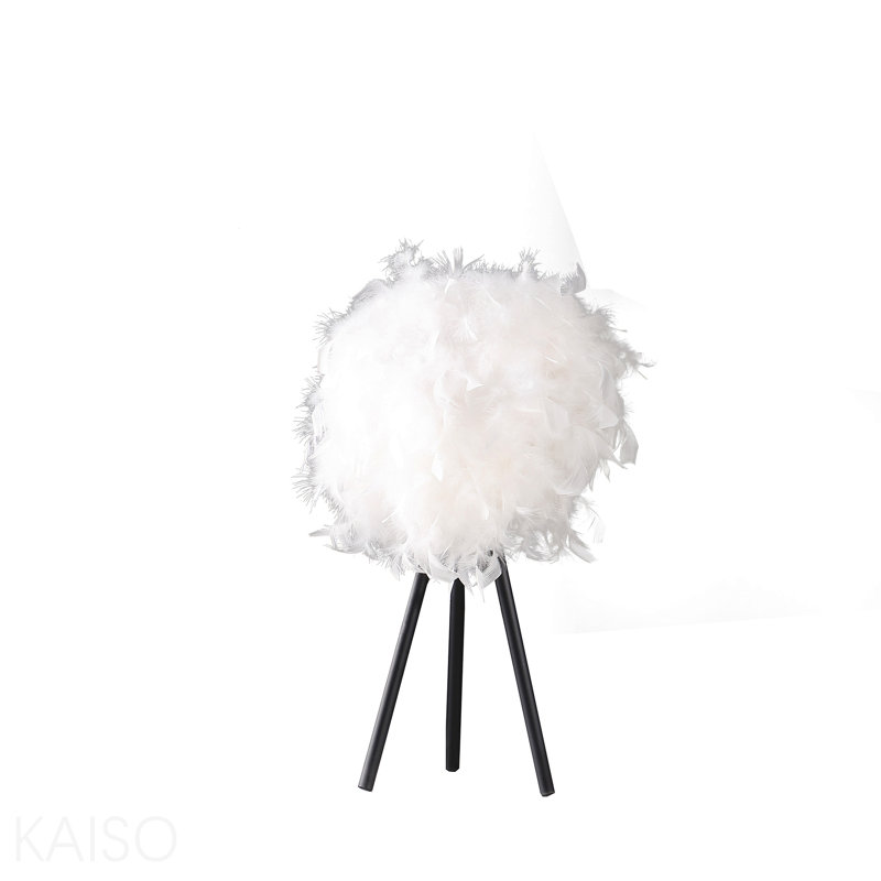 Lampe de table moderne en métal avec abat-jour 20,5 po, Blanc