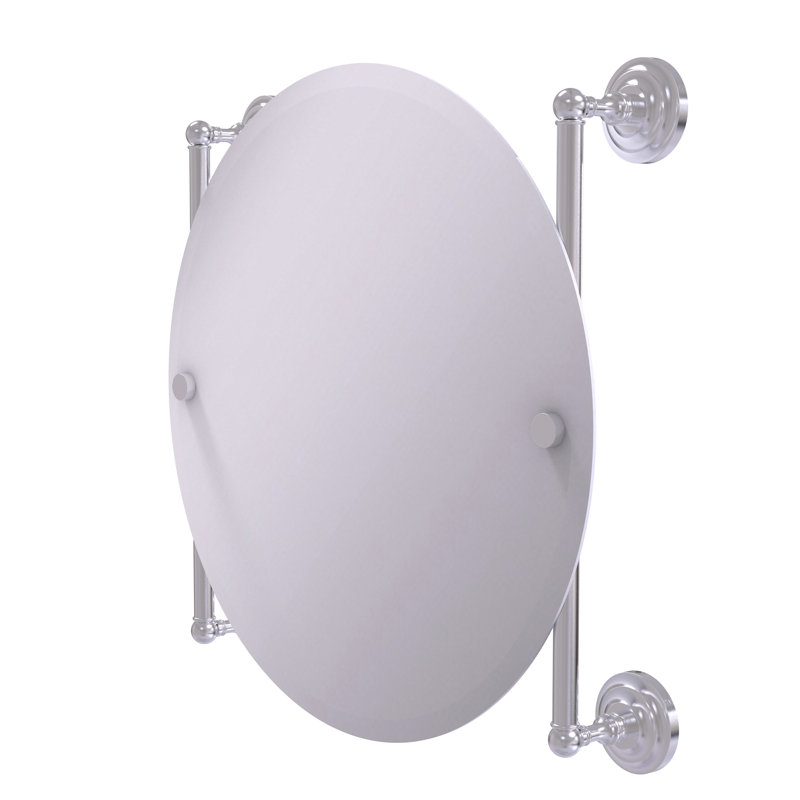 Miroir mural biseauté traditionnel leamore, Chrome satiné