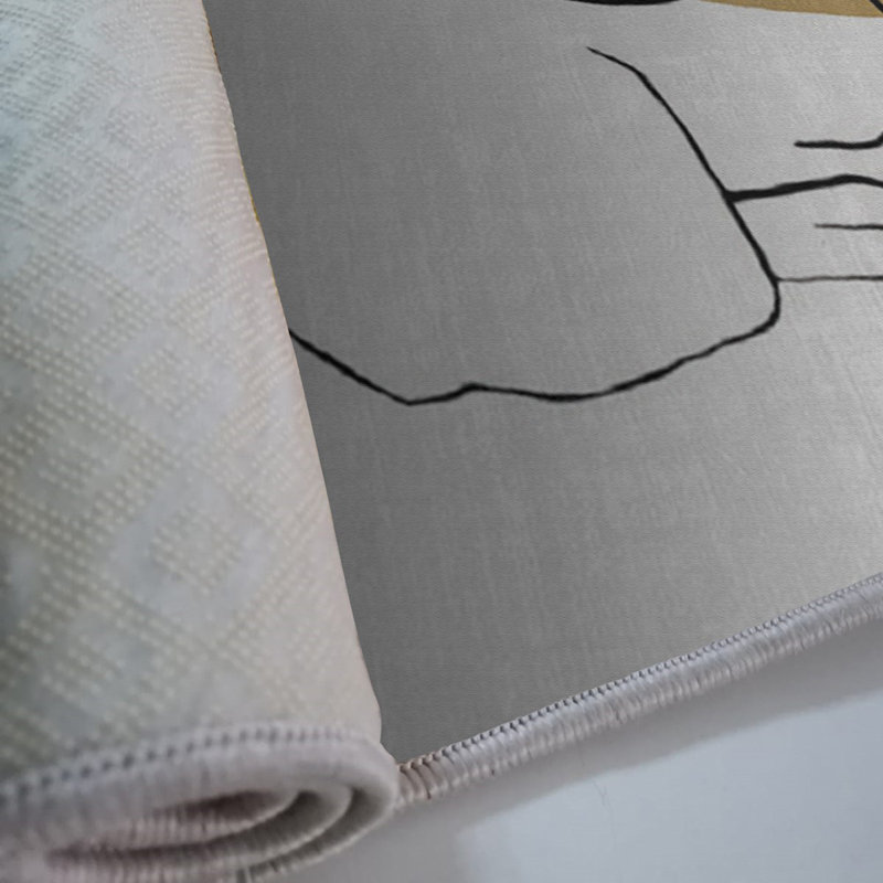 Tapis tissé stylé, 100% polyester, à pois en feutre antidérapant | Tricot Raschel, hauteur de poils de 0,4 po | Lavable à la machine, impression numérique | Parfait pour le salon, la chambre à coucher et le bureau