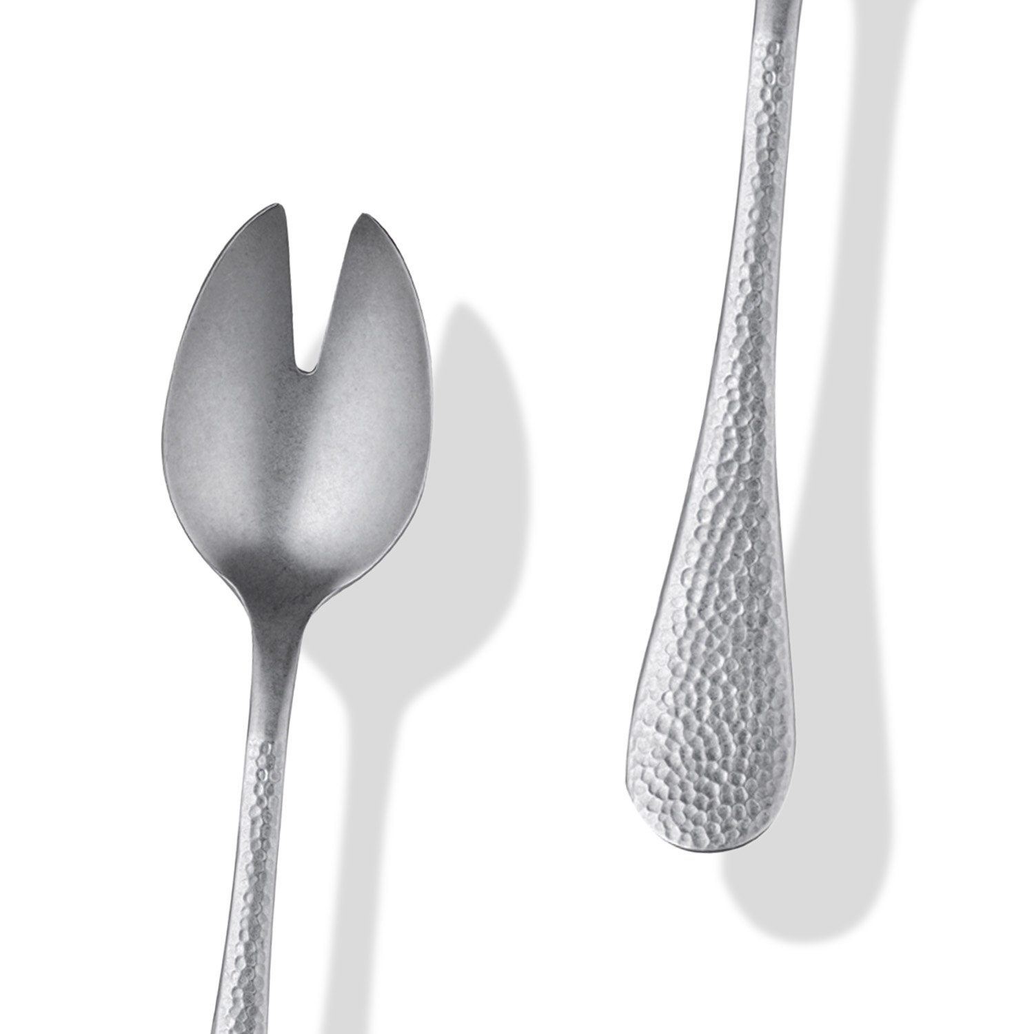Epoque Stainless Steel Salad Servers, Pewter Silver