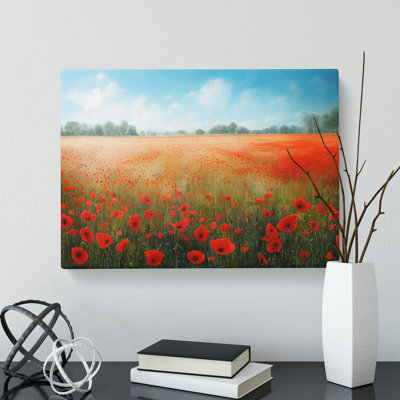 Mystical Poppies Flowers - Wrapped Canvas Print