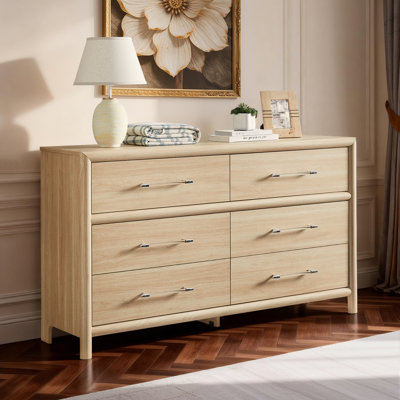 55"W Modern 6-Drawer Dresser