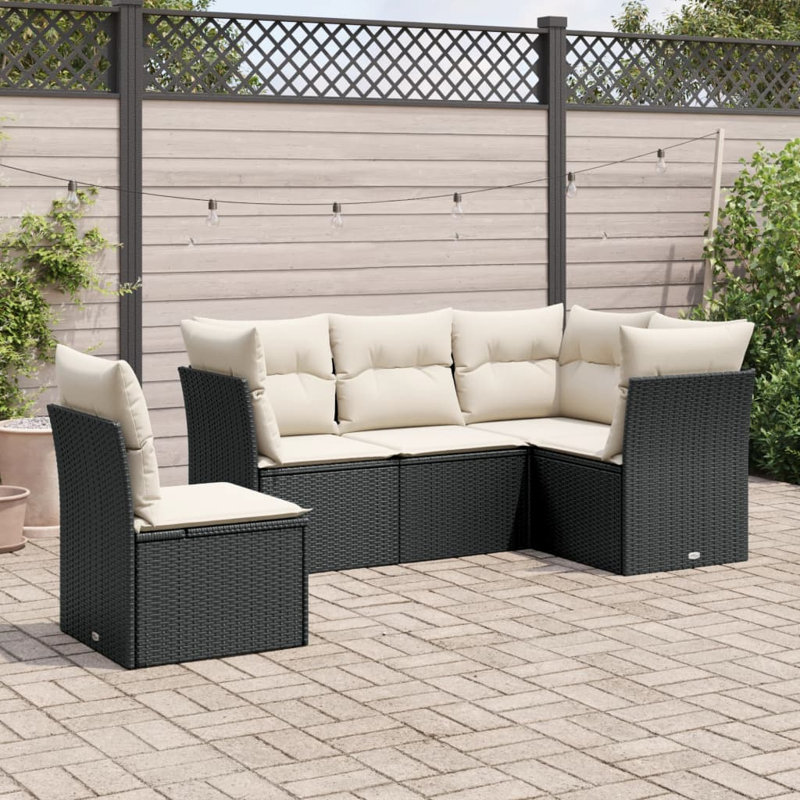 Ensemble de canapé de jardin Vidaxl, Beige, Noir