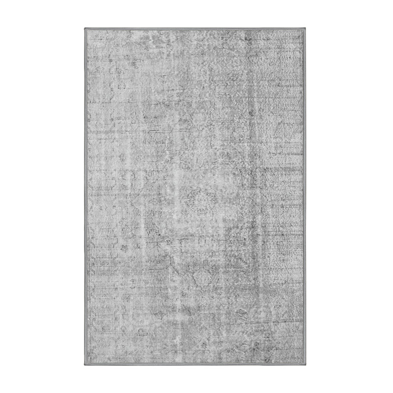Tapis gris tissé à la machine Yannira, Tapis de couloir 2 pi x 5 pi