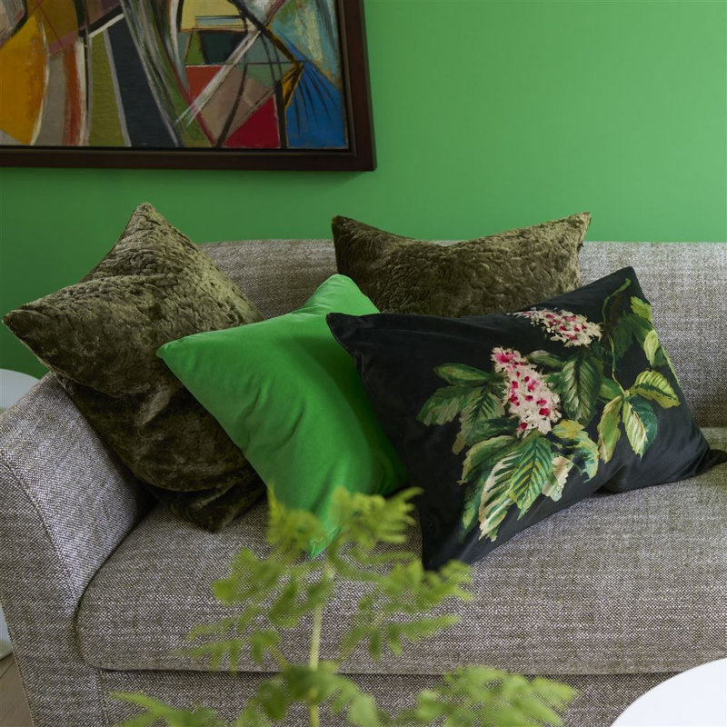 Pasqueflower Decorative Pillow, Olive