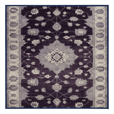 Machine Washable Overdyed Purple Area Rug