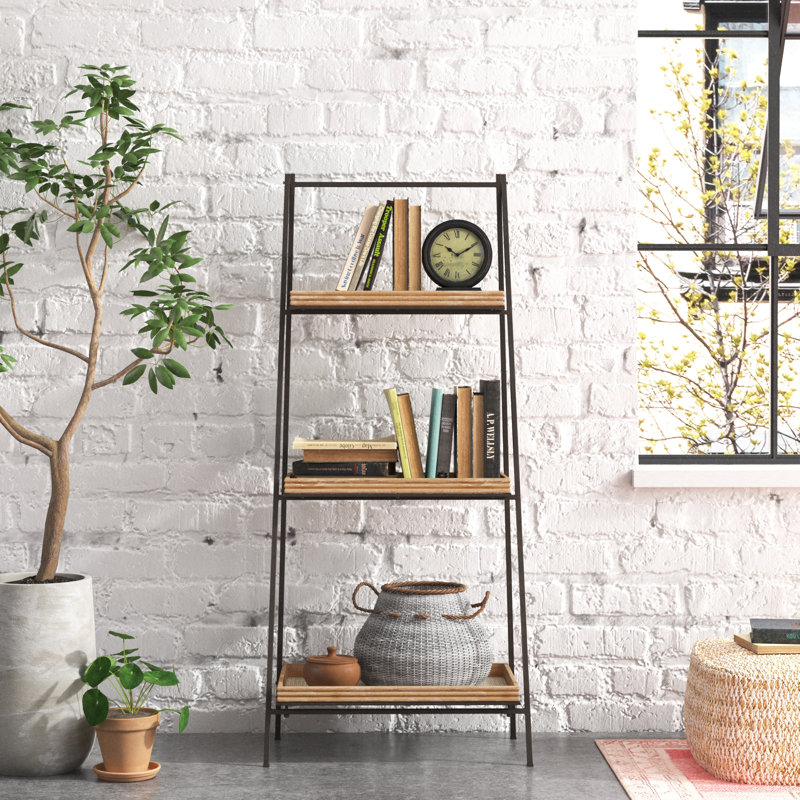 Det Brown Iron Ladder Bookcase