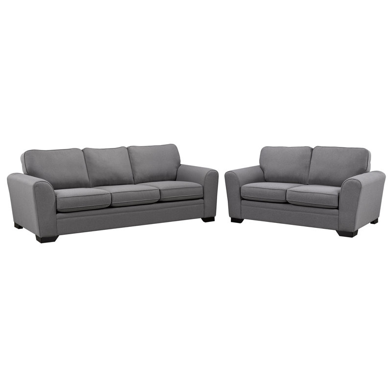 Beattie Fabric Sofa & Loveseat Set, Gray