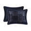 Couette King 4 pièces bleu marine - Chenille à couches contrastées, cordon décoratif sur les taies d'oreiller, finitions améliorées 2022, rembourrage 100 %