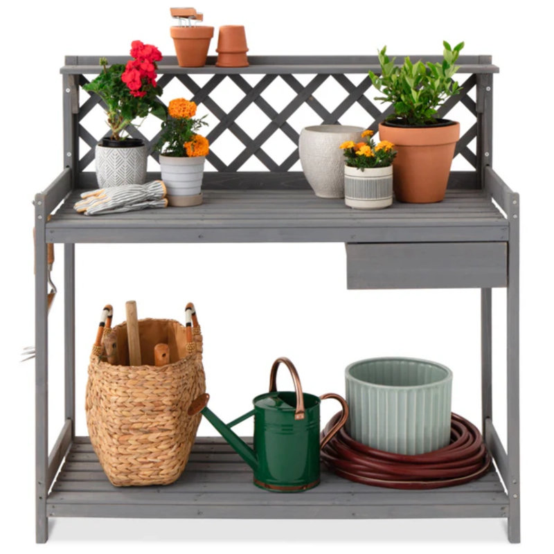 Garden Potting Bench, Gray