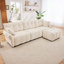 Canapé 3 places avec repose-pieds Chenille-1331998958