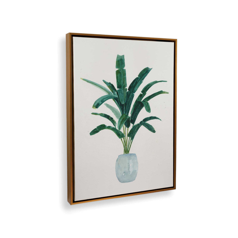 «Serene in Blue» par Cloverfield & Co., reproduction d'art, L 12 po x H 16 po, Toile avec cadre, Or