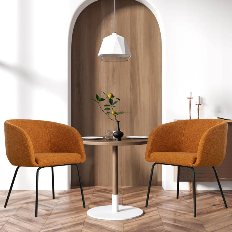Damle 19.49'' H Upholstered Metal Armchair, Ginger