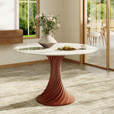 Table de salle à manger pour 4 à 8 personnes en bois massif et pierre frittée Kitchen Farmhouse