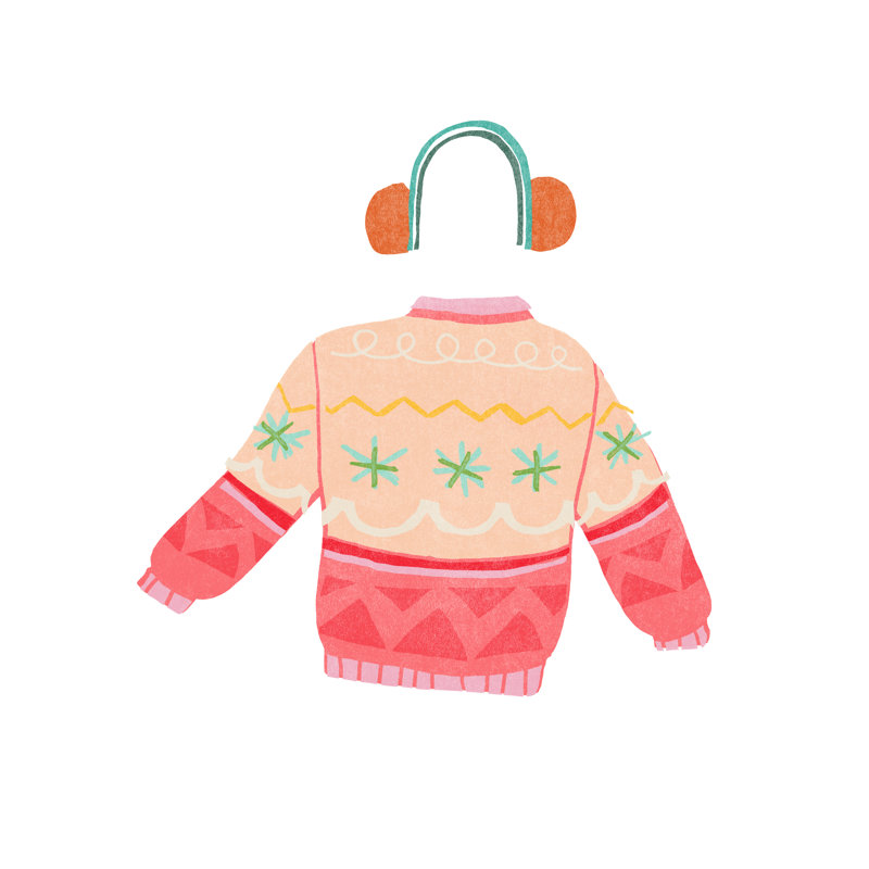 Tacky Sweaters II by June Erica Vess - Wrapped Canvas Painting, 30cm H x 30cm W x 3.8cm D