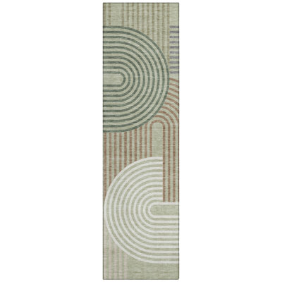 Machine Washable Indoor/Outdoor Chantille ACN2549 Mid-Century Modern Rug