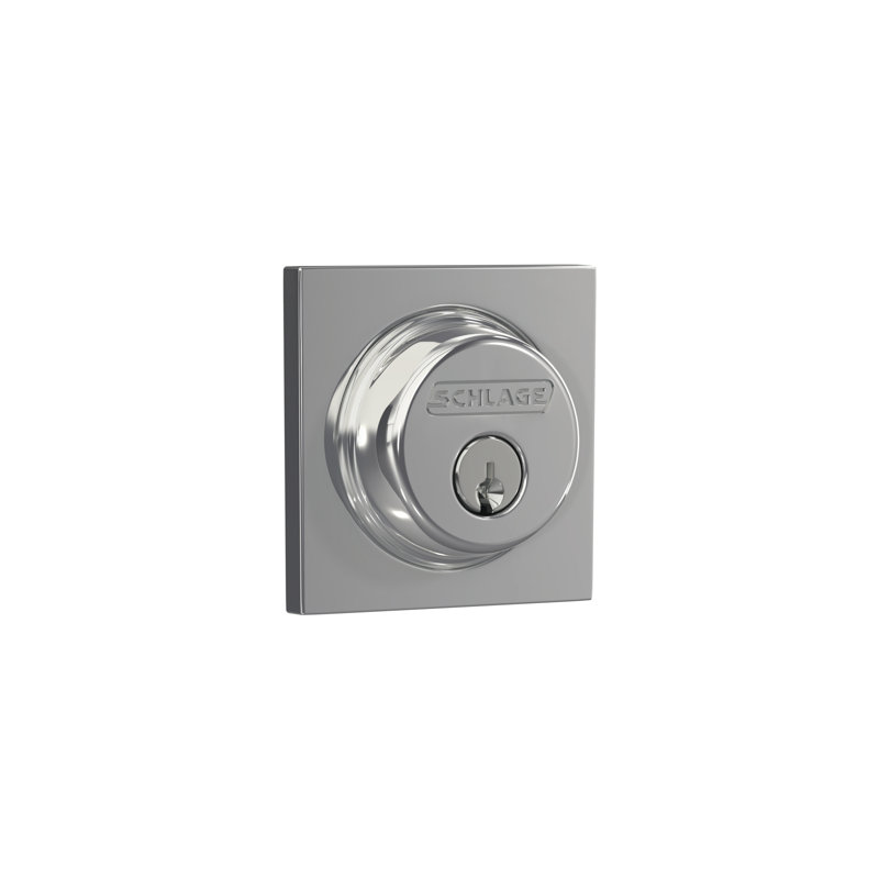 Single Cylinder Deadbolt with Collins Trim, Bright Chrome