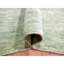 Tapis oriental noué à la main 9 pi 4 po x 12 pi 4 po de style moderne vert uni sans bordure en pure laine