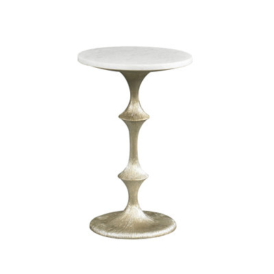 Livie 100% Marble Pedestal End Table