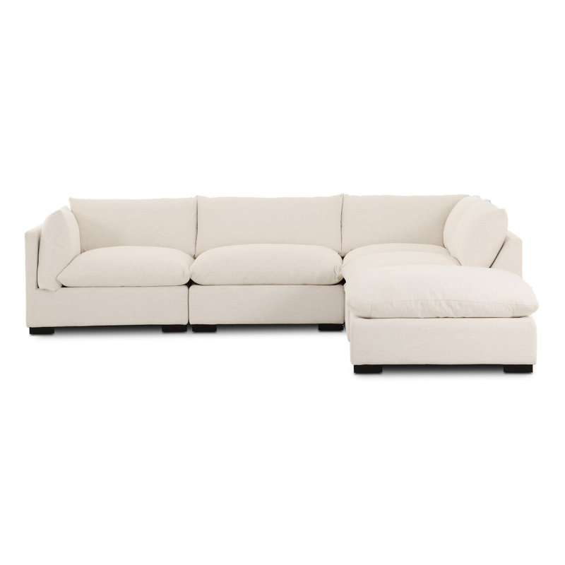 Canapé d'angle Chiang 4 pièces avec pouf, 31.5" H x 120" W x 120" D, Left Hand Facing